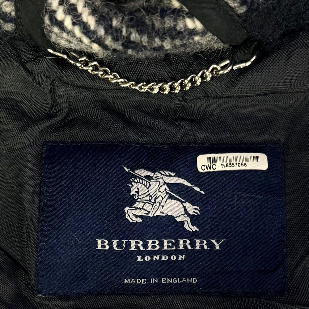 Burberry Plaid Wool Duffle Coat Hooded Toggle Old Money Quite Luxury Size 14 - Picture 8 of 12